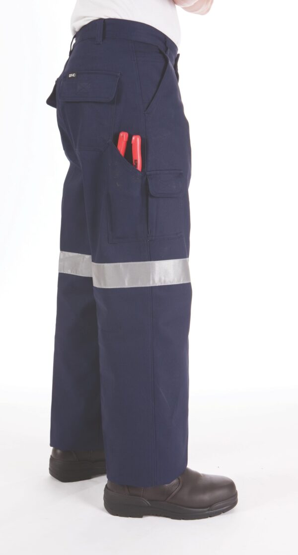 DNC Workwear Cotton Drill Cargo Pants With 3M Reflective Tape