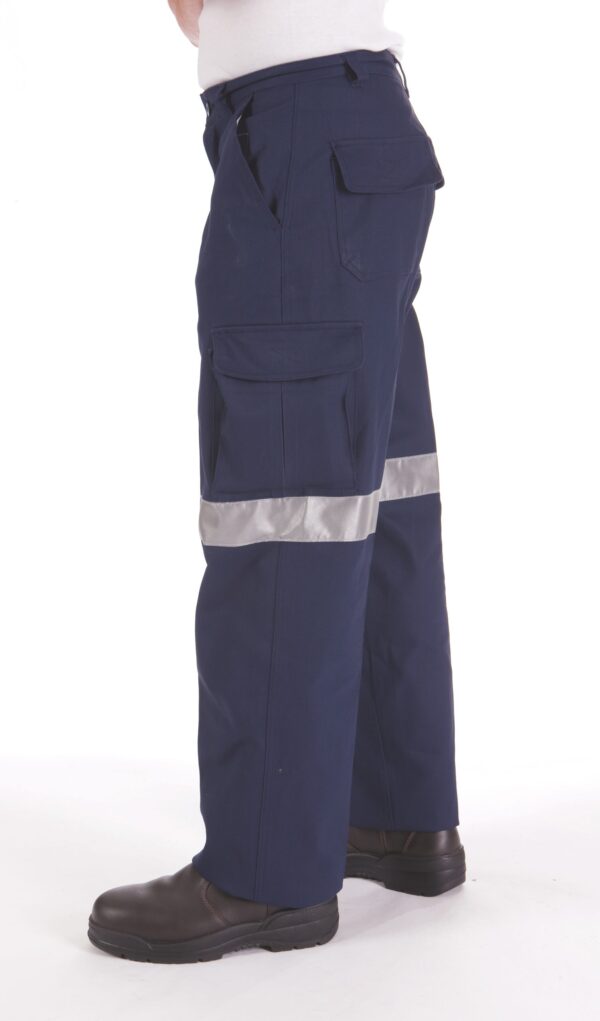 DNC Workwear Cotton Drill Cargo Pants With 3M Reflective Tape