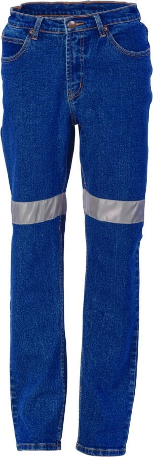 DNC Workwear Ladies Taped Denim Stretch Jeans CSR Reflective Tape