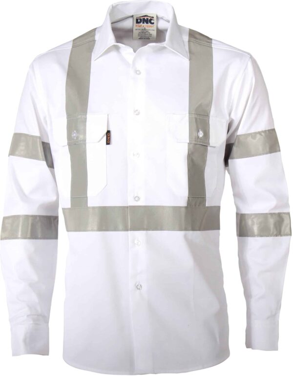 DNC Workwear RTA Night Worker White Shirt with CSR R/Tape