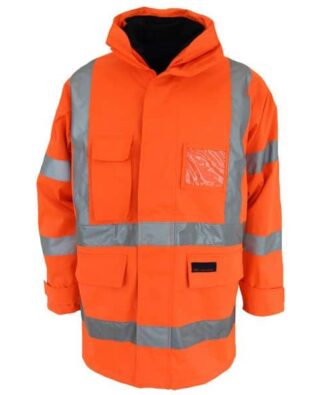 DNC Workwear Hi Vis 6 in 1 Breathable rain jacket Biomotion