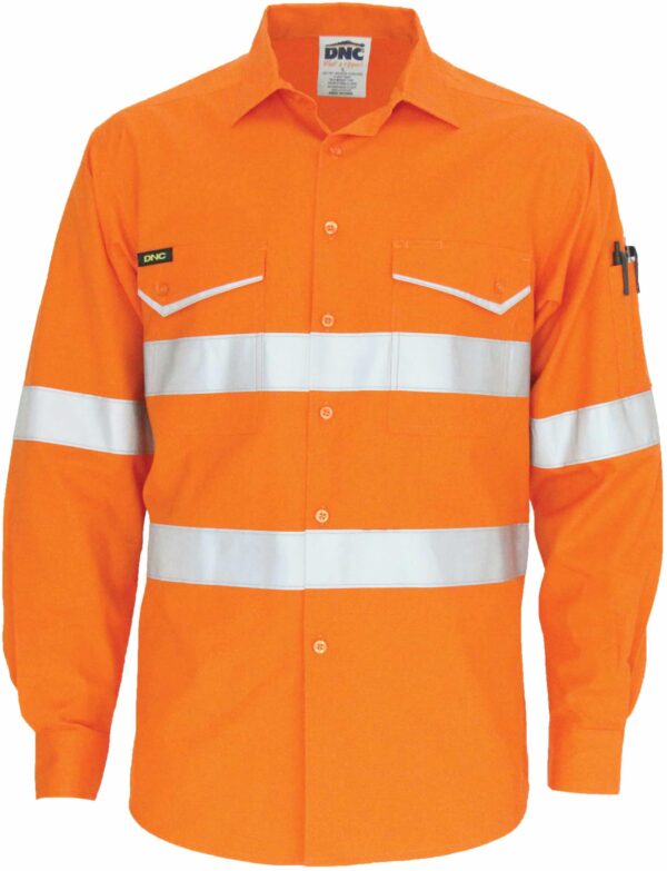 DNC Workwear RipStop Cotton Cool Shirt with CSR Reflective Tape, L/S