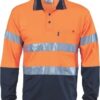 DNC Workwear Hi Vis Two Tone Cotton Back Polos with Generic R.Tape - L/S
