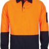 DNC Workwear Hi Vis Rugby Top Windcheater with Two Side Zipped Pockets
