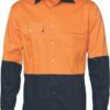 DNC Workwear Hi Vis Cool-Breeze Vertical Vented Cotton Shirt - Long sleeve