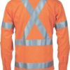 DNC Workwear Hi Vis Cool-Breeze Cotton Shirt with X Back & additional 3m r/Tape on Tail - long sleeve