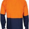 DNC Workwear Hi Vis R/W Cool-Breeze T2 Vertical Vented Cotton Shirt with Gusset Sleeves - Long Sleeve