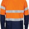 DNC Workwear Hi Vis R/W Cool-Breeze T2 Vertical Vented Cotton Shirt with Gusset Sleeves, Generic R/Tape - Long Sleeve