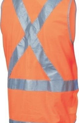 DNC Workwear Day/Night Cross Back Safety Vests with Tail