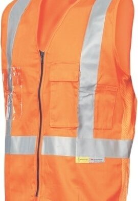 DNC Workwear Day/Night Cross Back Cotton Safety Vests with CSR Reflective Tape