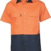 DNC Workwear Hi Vis Two Tone Cotton Drill Shirt - Short Sleeve