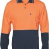 DNC Workwear Hi Vis Cool-Breeze Cotton Jersey Polo Shirt - L/S