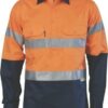 DNC Workwear Hi Vis Two Tone Closed Front Cotton Shirt with 3M R/Tape