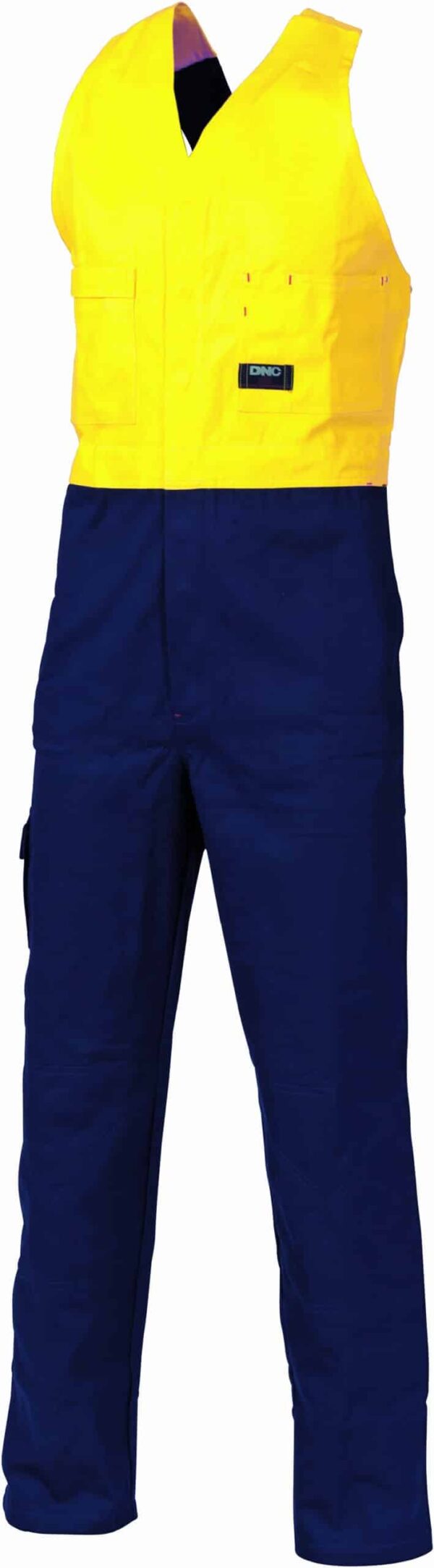 DNC Workwear Hi Vis Two Tone Cotton Action Back Overall