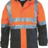 DNC Workwear 4 in 1 Hi Vis Two Tone Breathable Jacket with Vest and 3M R/Tape