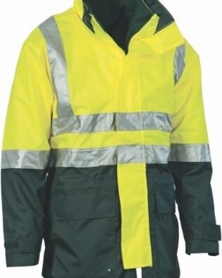 DNC Workwear 4 in 1 Hi Vis Two Tone Breathable Jacket with Vest and 3M Reflective Tape