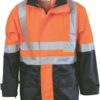 DNC Workwear Hi Vis Two Tone Breathable Rain Jacket with 3M R/ Tape