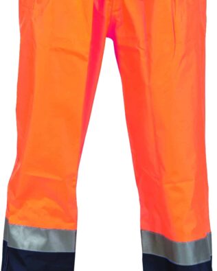DNC Workwear Hi Vis Two Tone Light weight Rain pants with 3M Reflective Tape