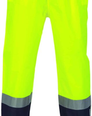 DNC Workwear Hi Vis Two Tone Light weight Rain pants with 3M Reflective Tape