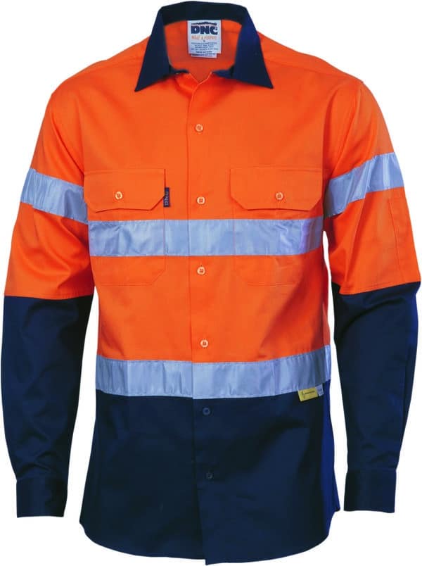 DNC HiVis Cool-Breeze Cotton Shirt with 3M 8910 R/Tape - Long sleeve