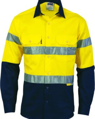 DNC HiVis Cool-Breeze Cotton Shirt with 3M 8910 R/Tape – Long sleeve
