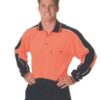 DNC Workwear Hi Vis Cool Breathe Panel Polo Shirt - Long Sleeve