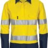 DNC Workwear Ladies Hi Vis Two Tone Drill Shirt with 3M R/Tape - Long sleeve
