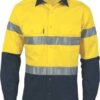 DNC Workwear Hi Vis Cool-Breeze Cotton Shirt with Generic R/Tape - Long sleeve