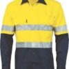 DNC Workwear Hi Vis Cool-Breeze Vertical Vented Cotton Shirt with Generic R/Tape - Long sleeve