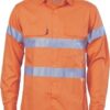 DNC Workwear Hi Vis Cool-Breeze Cotton Shirt with 3M 8906 R/Tape - Long sleeve