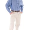 DNC Workwear Cotton Chambray Shirt , Twin Pocket - Long Sleeve