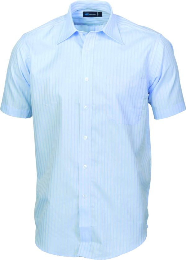 DNC Workwear Mens Tonal Stripe Shirts Short Sleeve