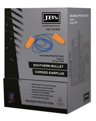 JB’s Southern Bullet Corded Earplug
(100 Pair)
