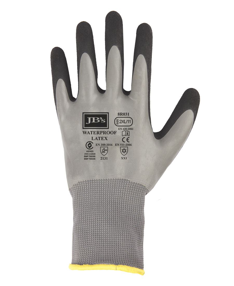 JB's Waterproof Double Latex Coated Glove 5Pk