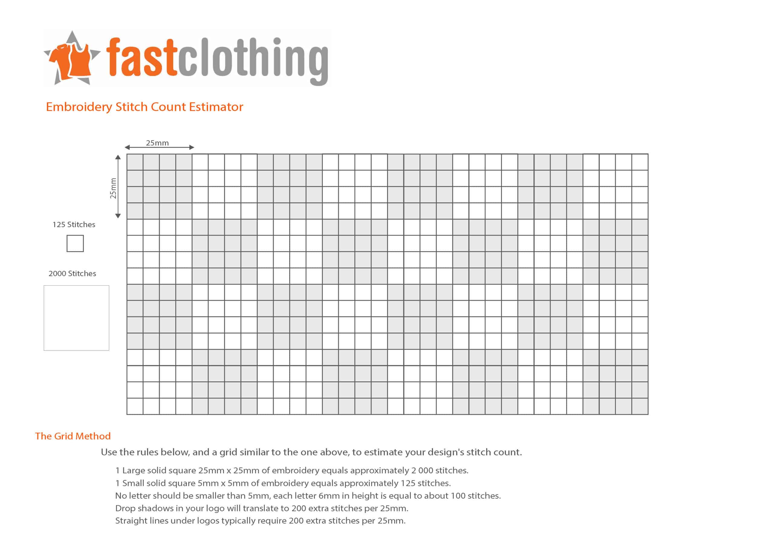 Embroidery Stitch Count Estimator Fast Clothing