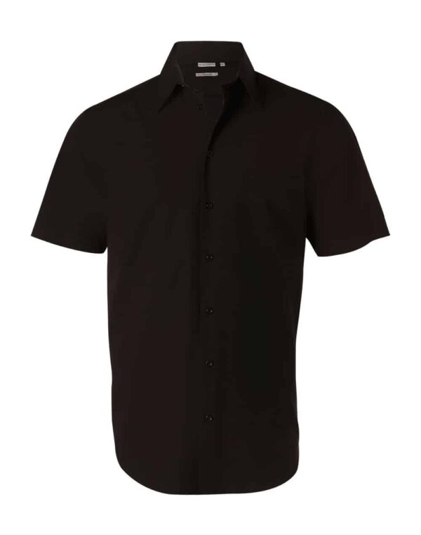 Benchmark Mens Cotton Poly Stretch Short Sleeve Shirt