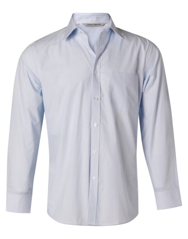 Benchmark Mens Fine Stripe Long Sleeve Shirt