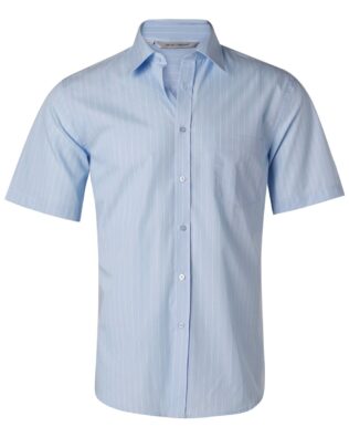 Benchmark Mens Pin Stripe Short Sleeve Shirt