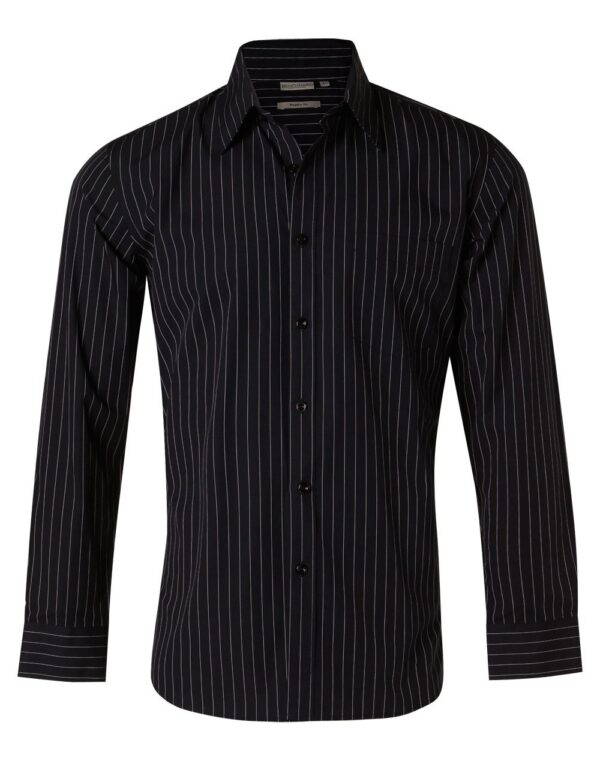 Benchmark Mens Pin Stripe Long Sleeve Shirt