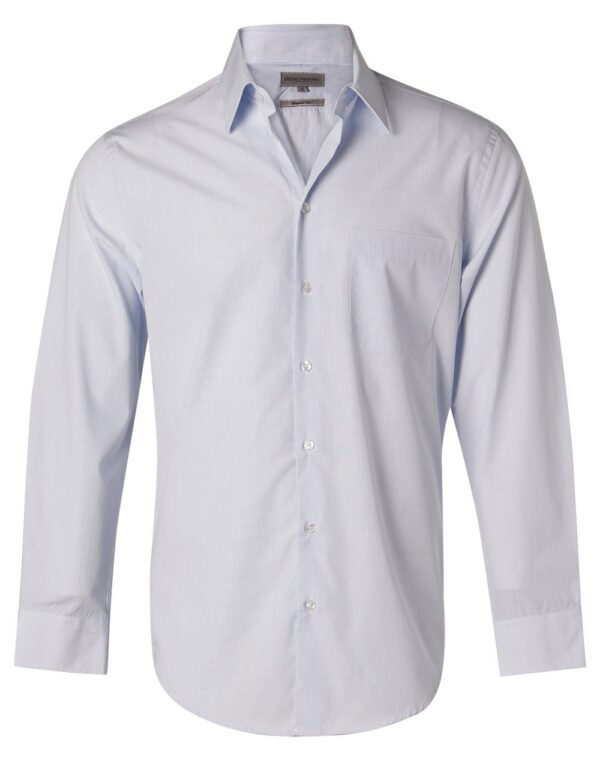 Benchmark Mens Mini Check Long Sleeve Shirt