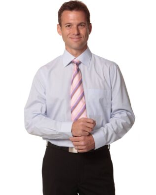 Benchmark Mens Mini Check Long Sleeve Shirt