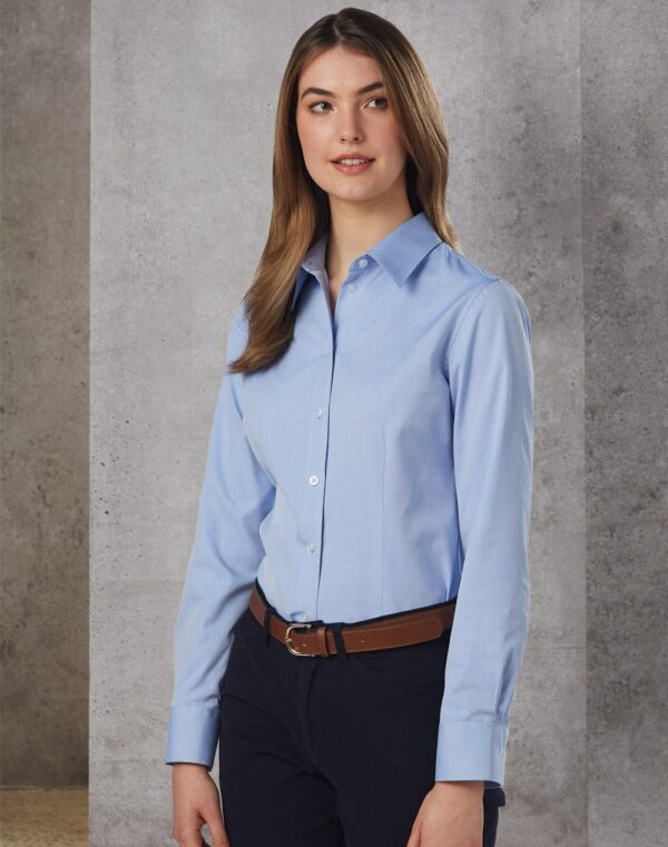 Benchmark Womens CVC Oxford L/S Shirt