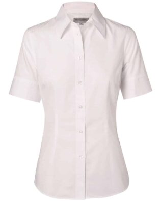 Benchmark Womens Self Stripe Short Sleeve Shirt