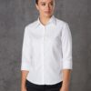 Benchmark Womens Mini Herringbone 3/4 Sleeve Shirt