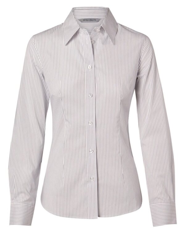 Benchmark Womens Ticking Stripe Long Sleeve Shirt