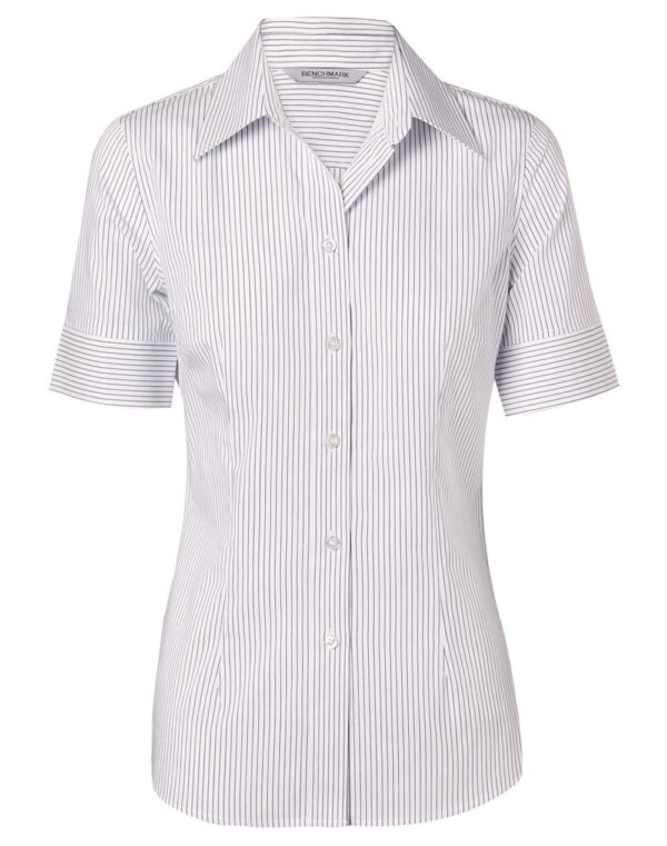 Benchmark Womens Ticking Stripe Short Sleeve Shirt