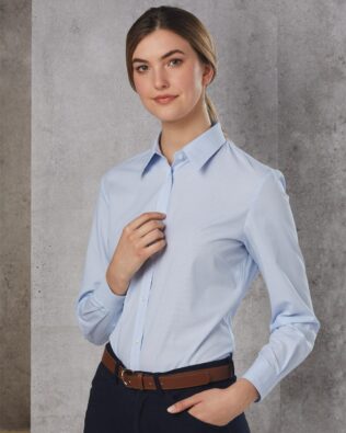 Benchmark Womens Fine Stripe Long Sleeve Shirt