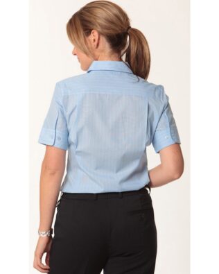 Benchmark Womens Pin Stripe Short Sleeve Shirt