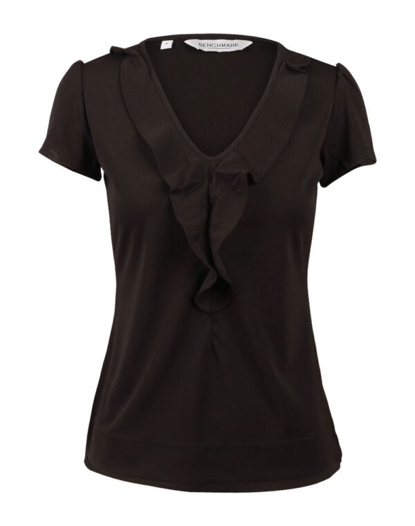 Benchmark Womens Ruffle Front Blouse
