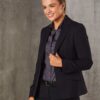 Benchmark Womens One Button Cropped Jacket in Poly/Viscose Stretch